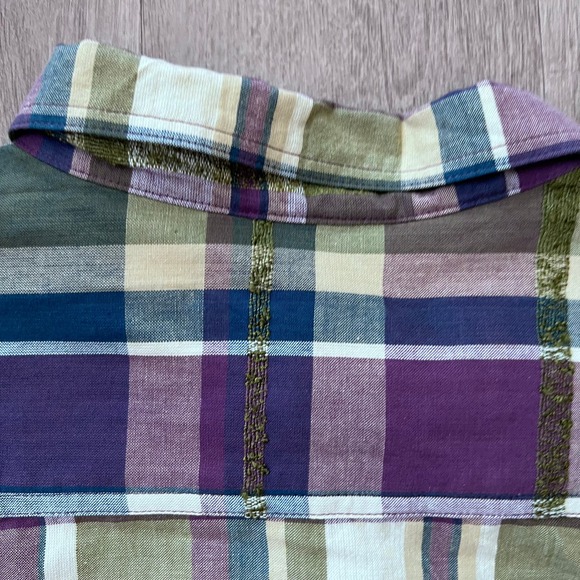 Lemon Grass XL Plaid Multicolor/Purple Zipper Shirt - Picture 10 of 13